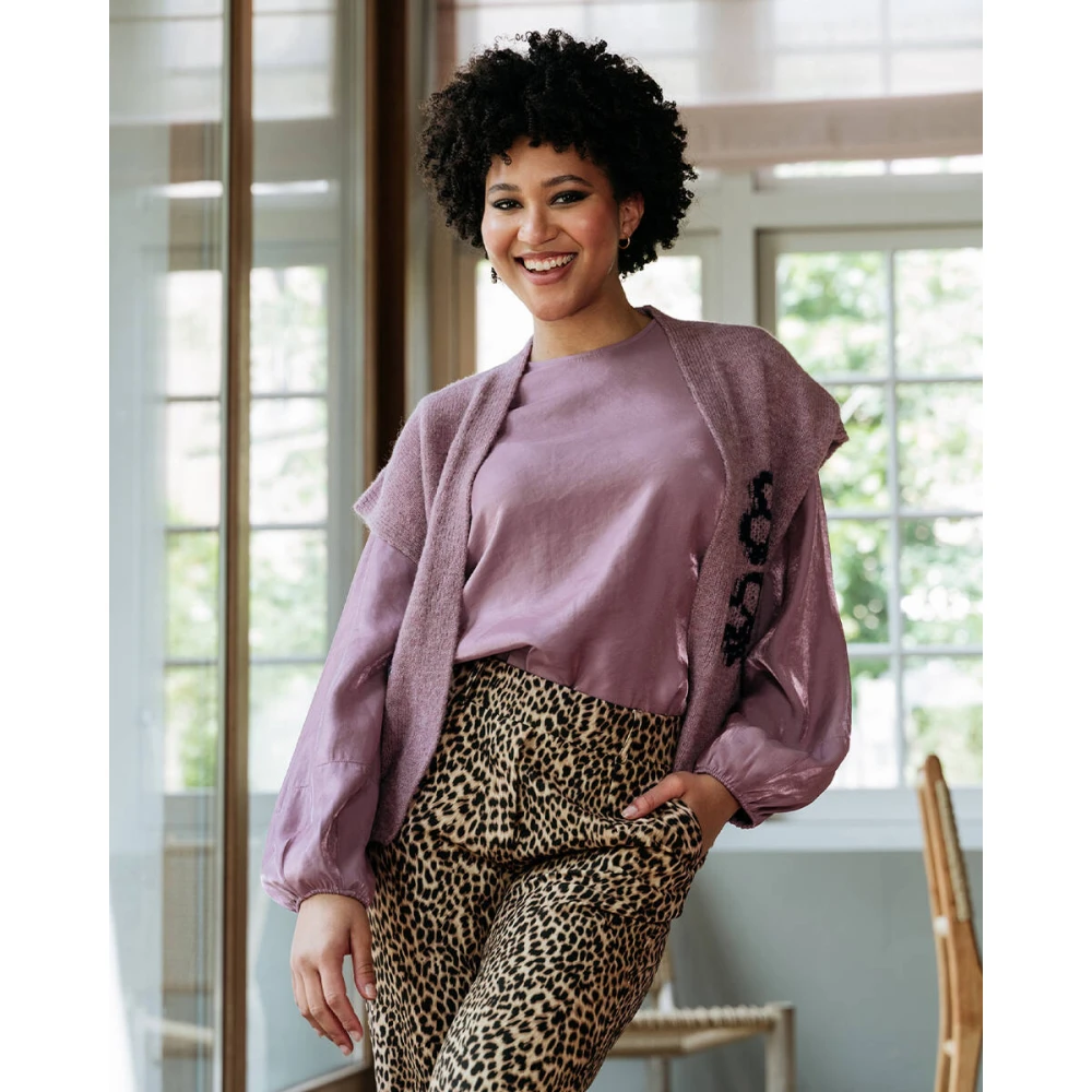&Co Woman Elena Lange Mouw Top Bl322 Purple Dames