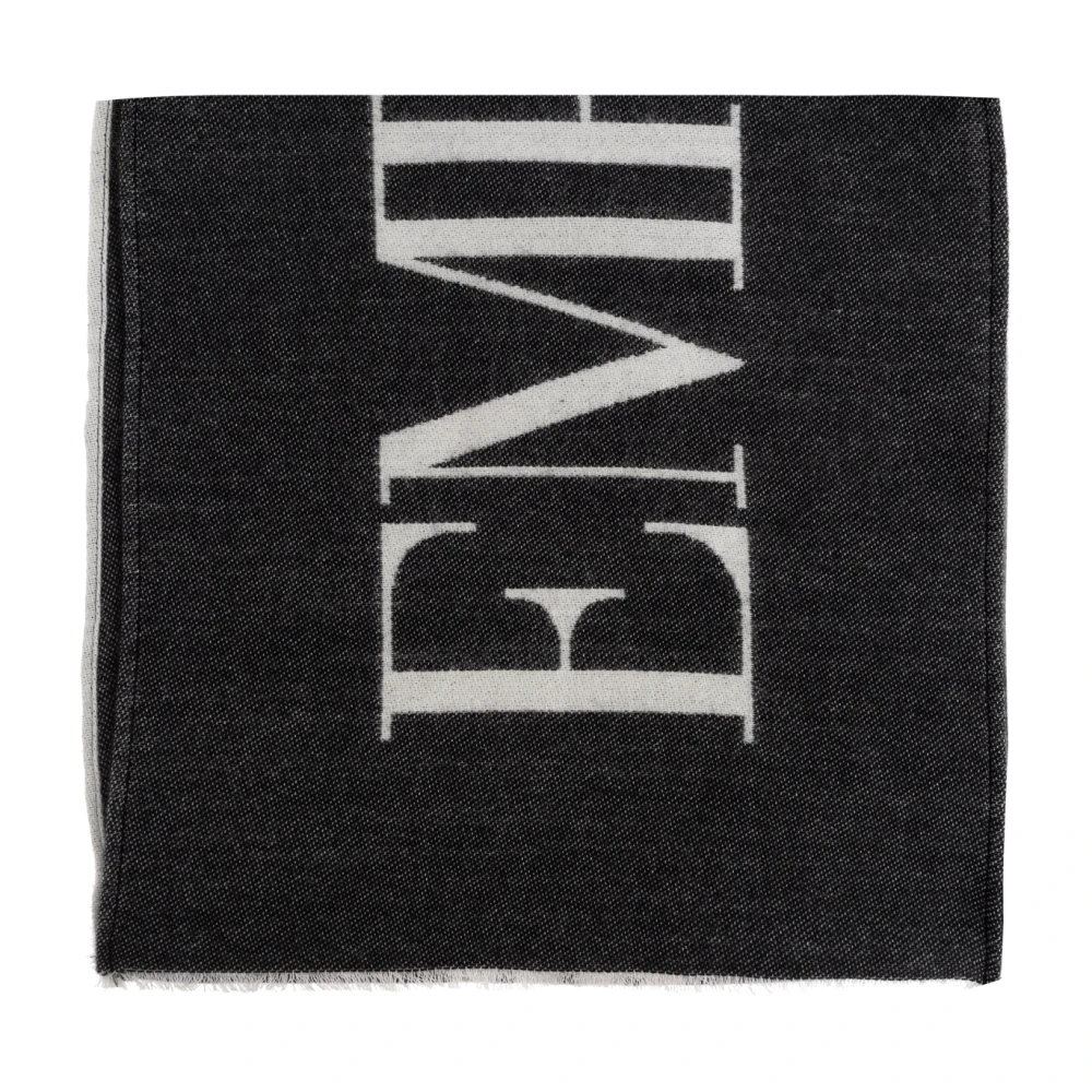 Emporio Armani Uomo Nero Sciarpa Con Logo