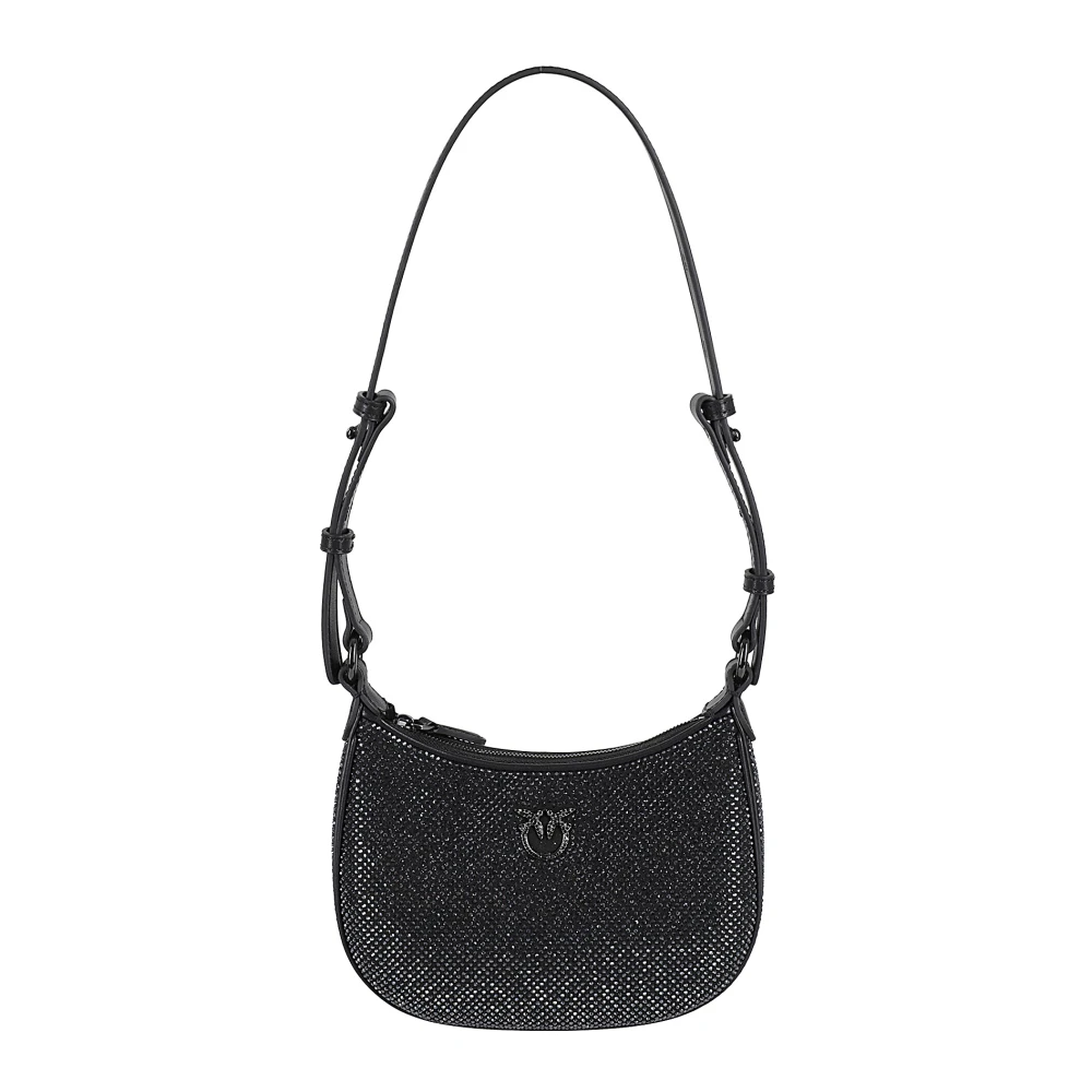 Pinko Strass Baby Half Moon Ketting Black Dames
