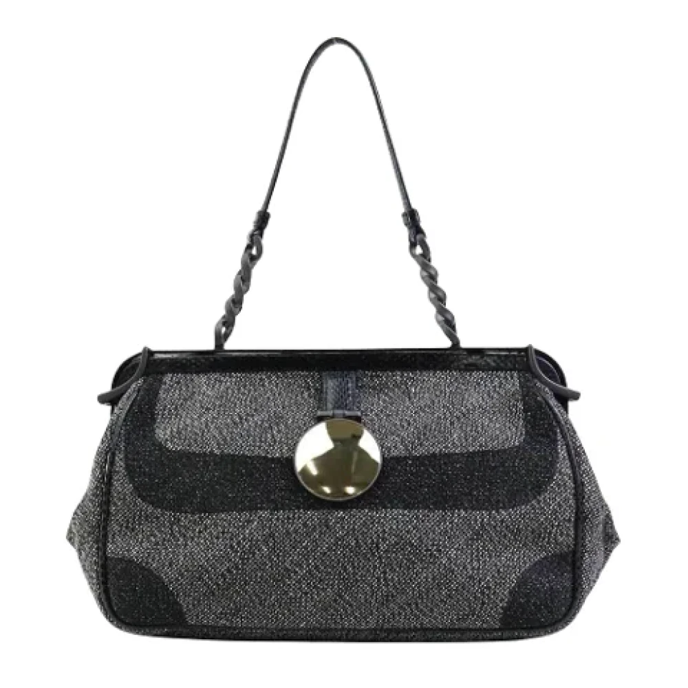 Bottega Veneta Vintage Pre-owned Canvas handbags Black Dames