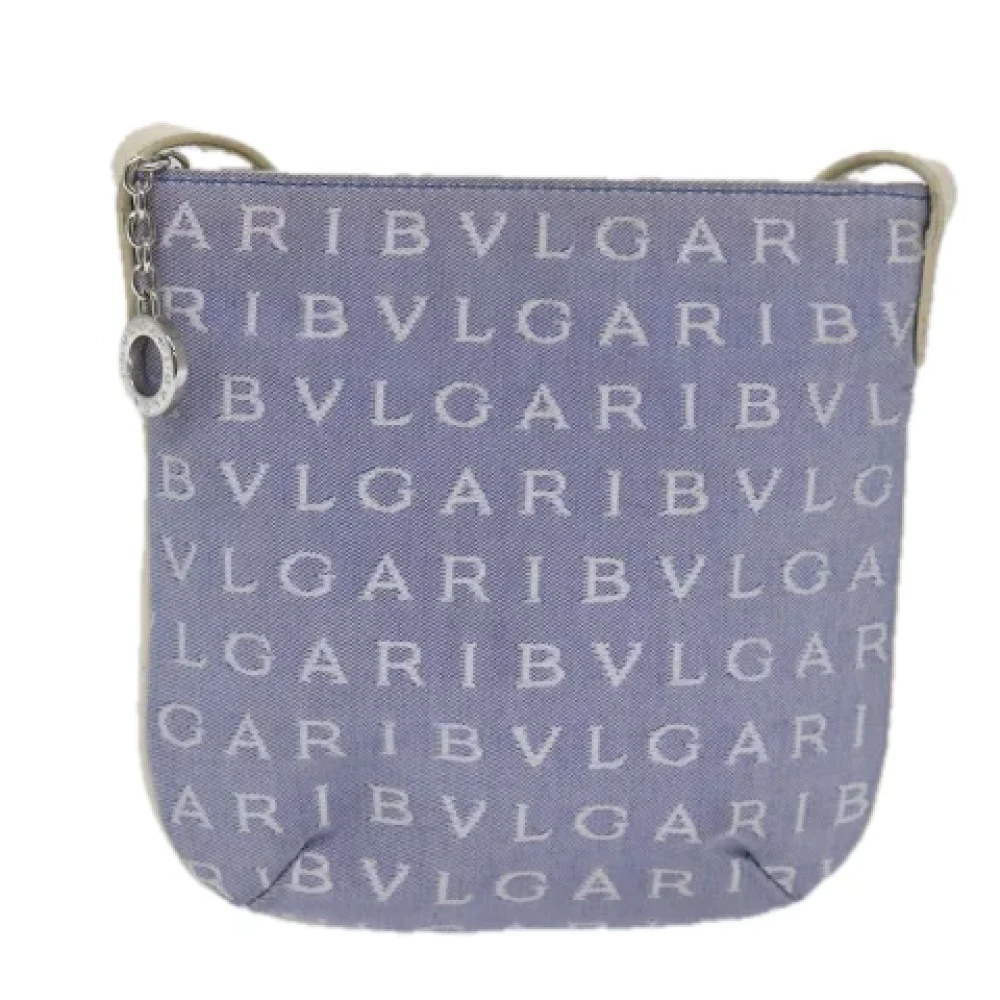Bvlgari Vintage Pre-owned Canvas shoulder-bags Blue Dames