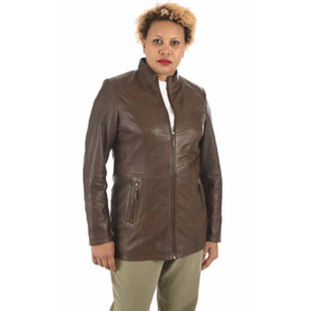 La Canadienne Bruin Leren Comfort Vest Brown Dames