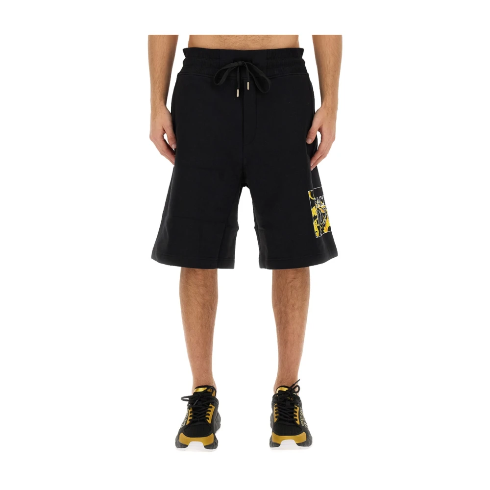 Versace Jeans Couture Logo Bermuda Shorts voor Mannen Black Heren