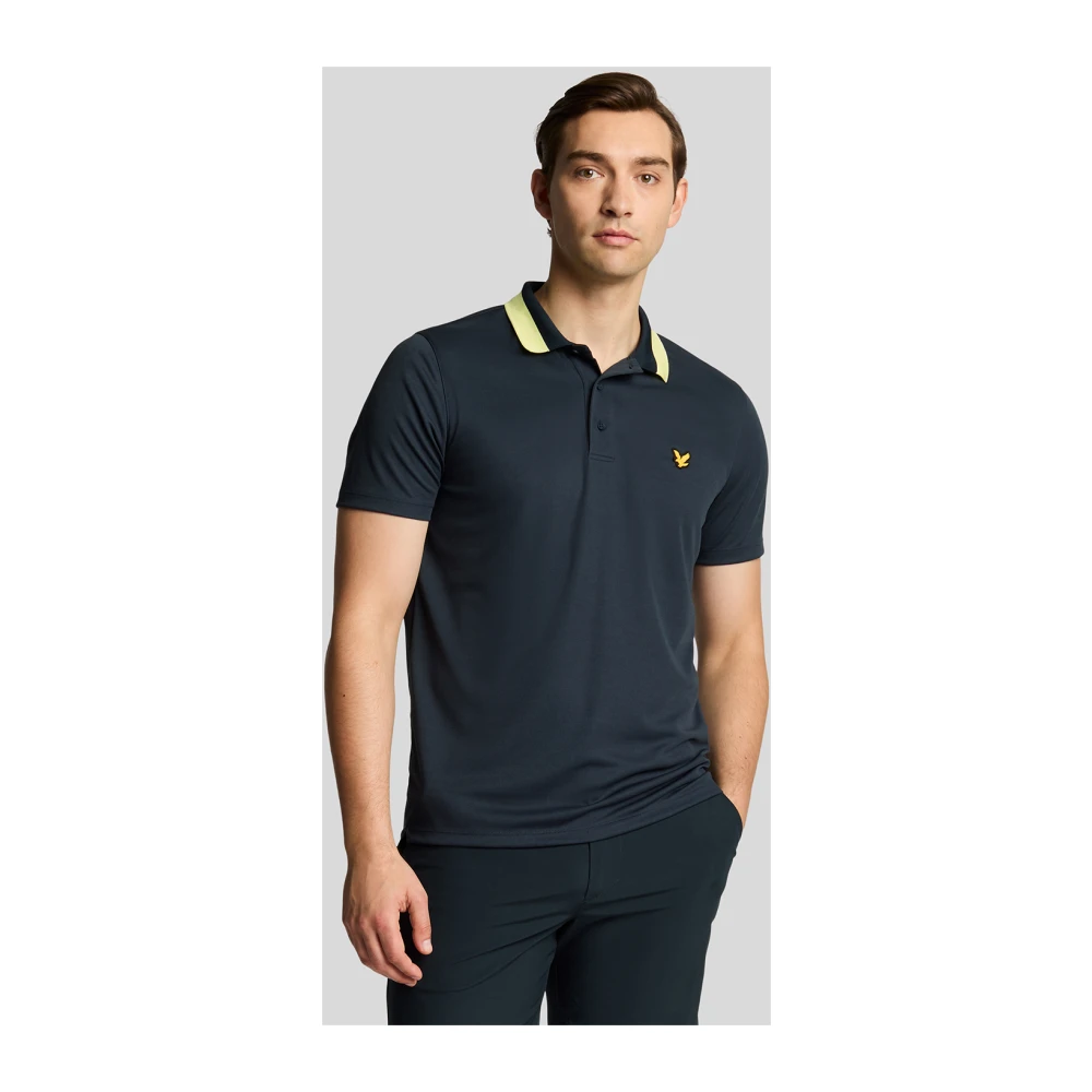 Lyle & Scott SS Polo Shirts Getipte Kraag Polo Shirt Blue Heren