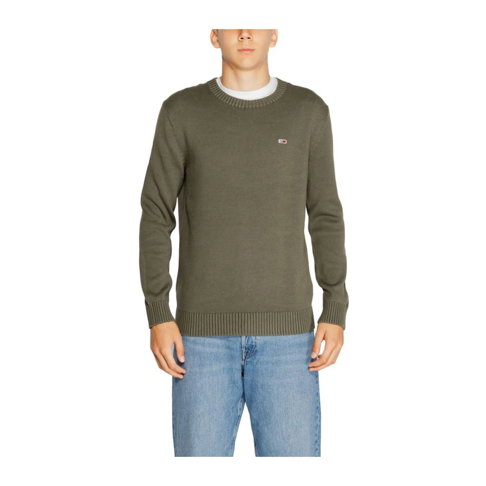 Tommy Jeans Gebreide Katoenen Trui Collectie Green Heren