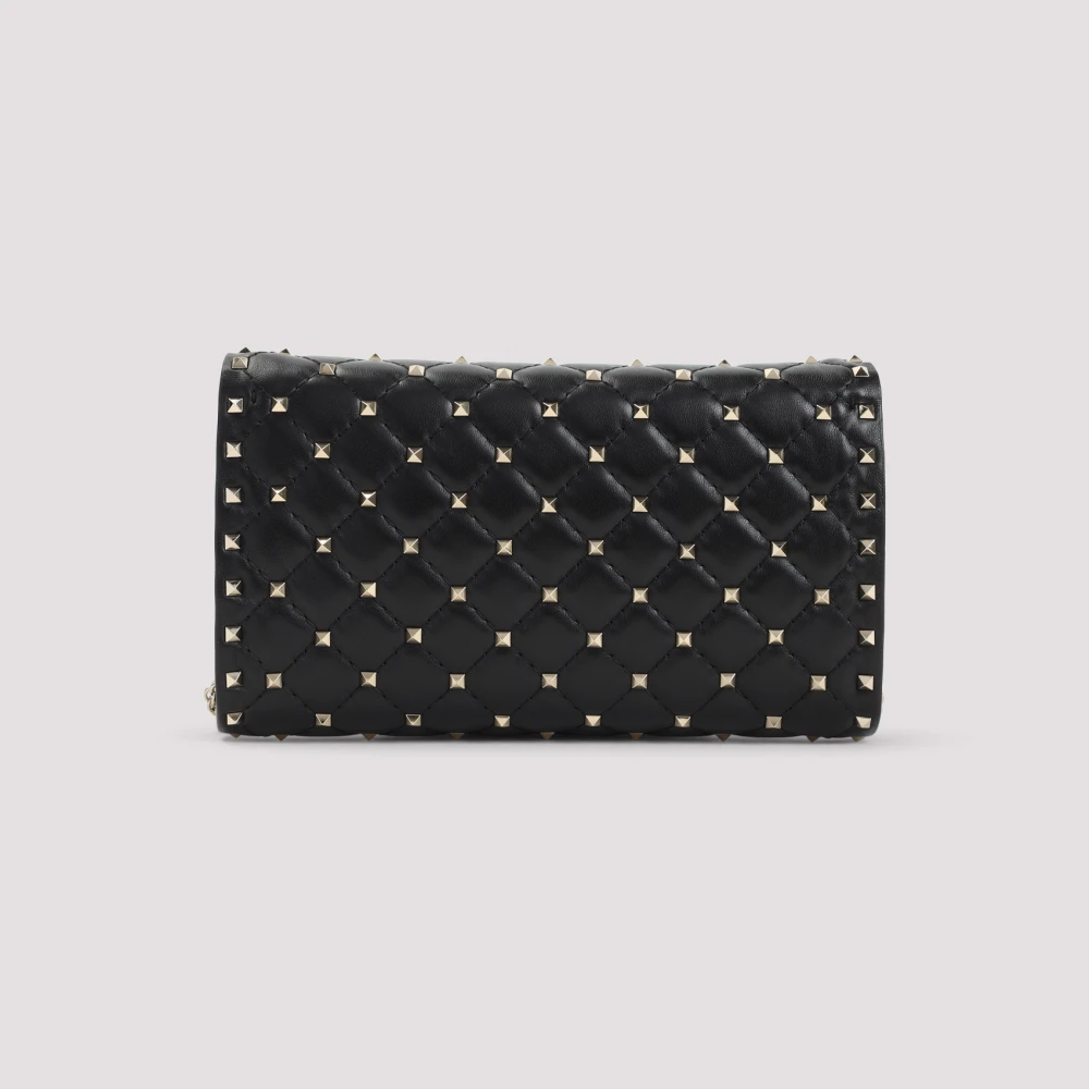 Valentino Garavani Zwarte leren schoudertas Black Dames