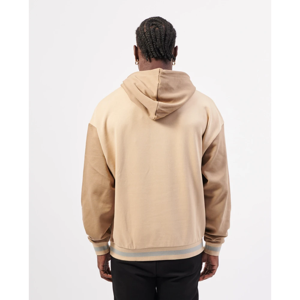 Hugo Boss Beige hoodie met kleurblokken Beige Heren