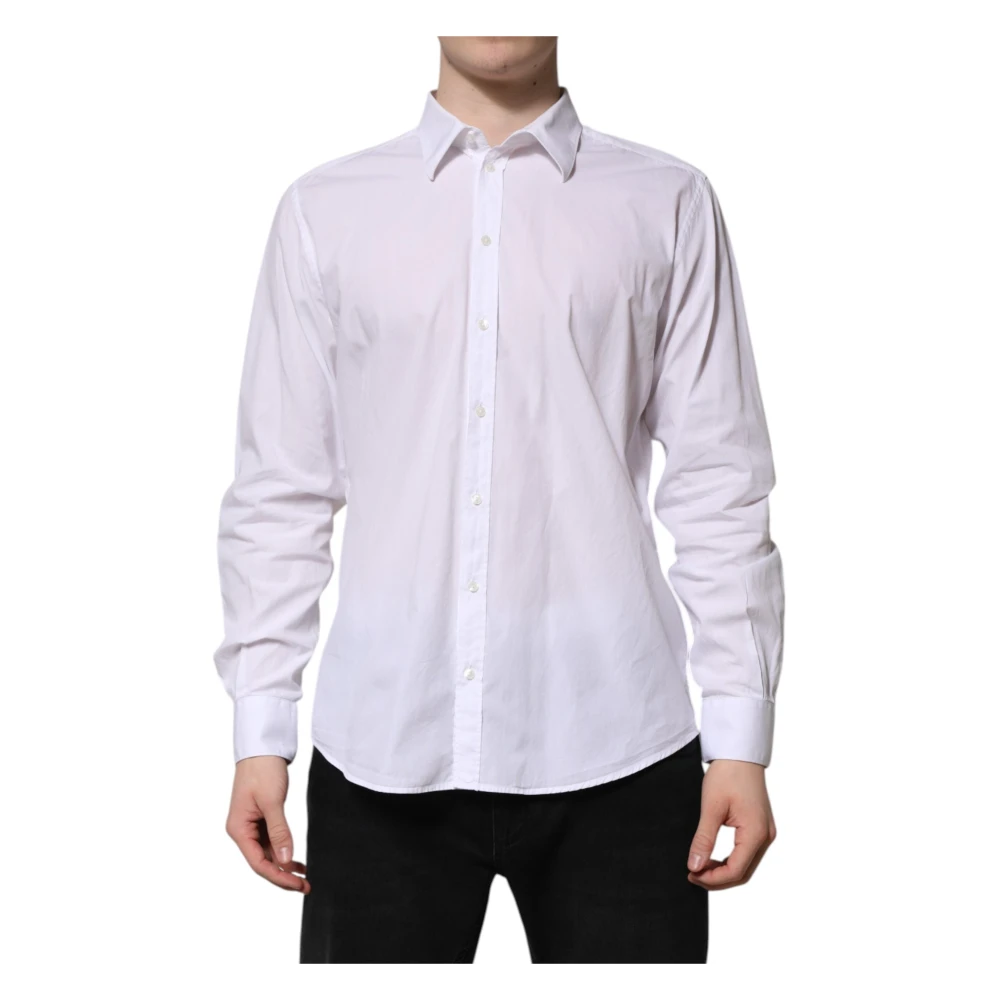 Dolce & Gabbana Men's White Cotton Staff Long Sleeves Shirt - Formal Shirts - 3XL - Shirts