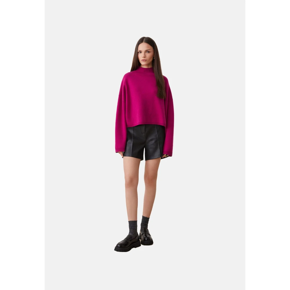 Suncoo Stijlvolle Gebreide Kleding Pink Dames