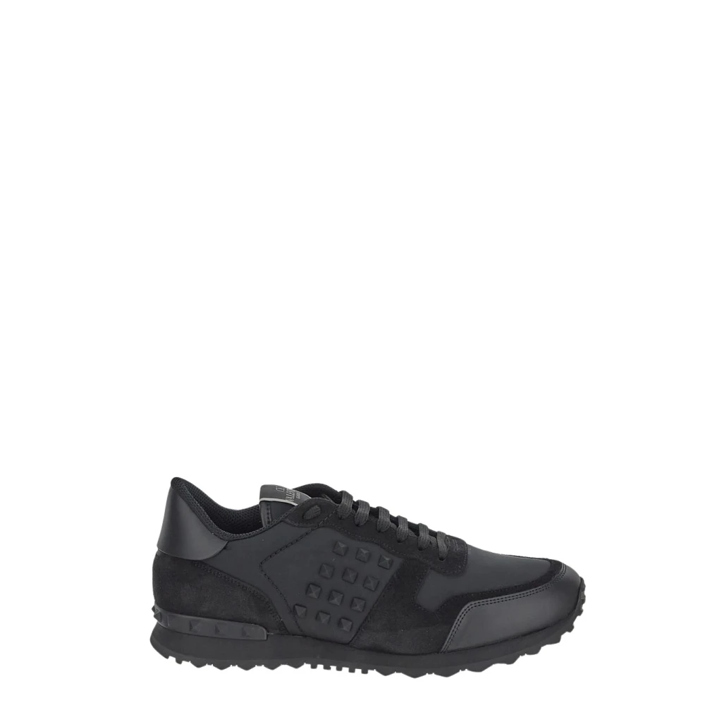 Valentino Garavani Leren Rockrunner Sneaker Black Heren