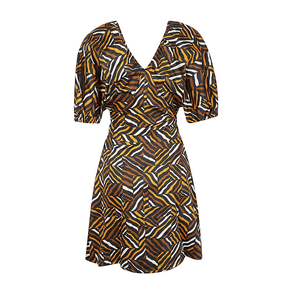 Max Mara Weekend Korte katoenen jurk met pofmouwen Multicolor Dames