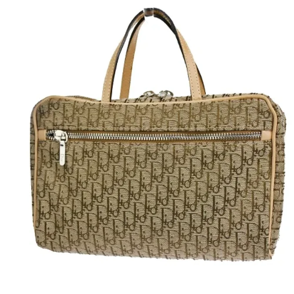 Dior Vintage Pre-owned Cotton handbags Brown Dames