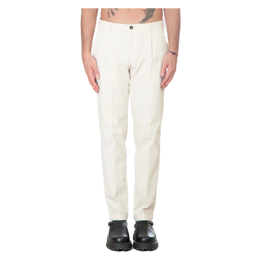 Briglia Geplooide katoenen broek Beige Heren