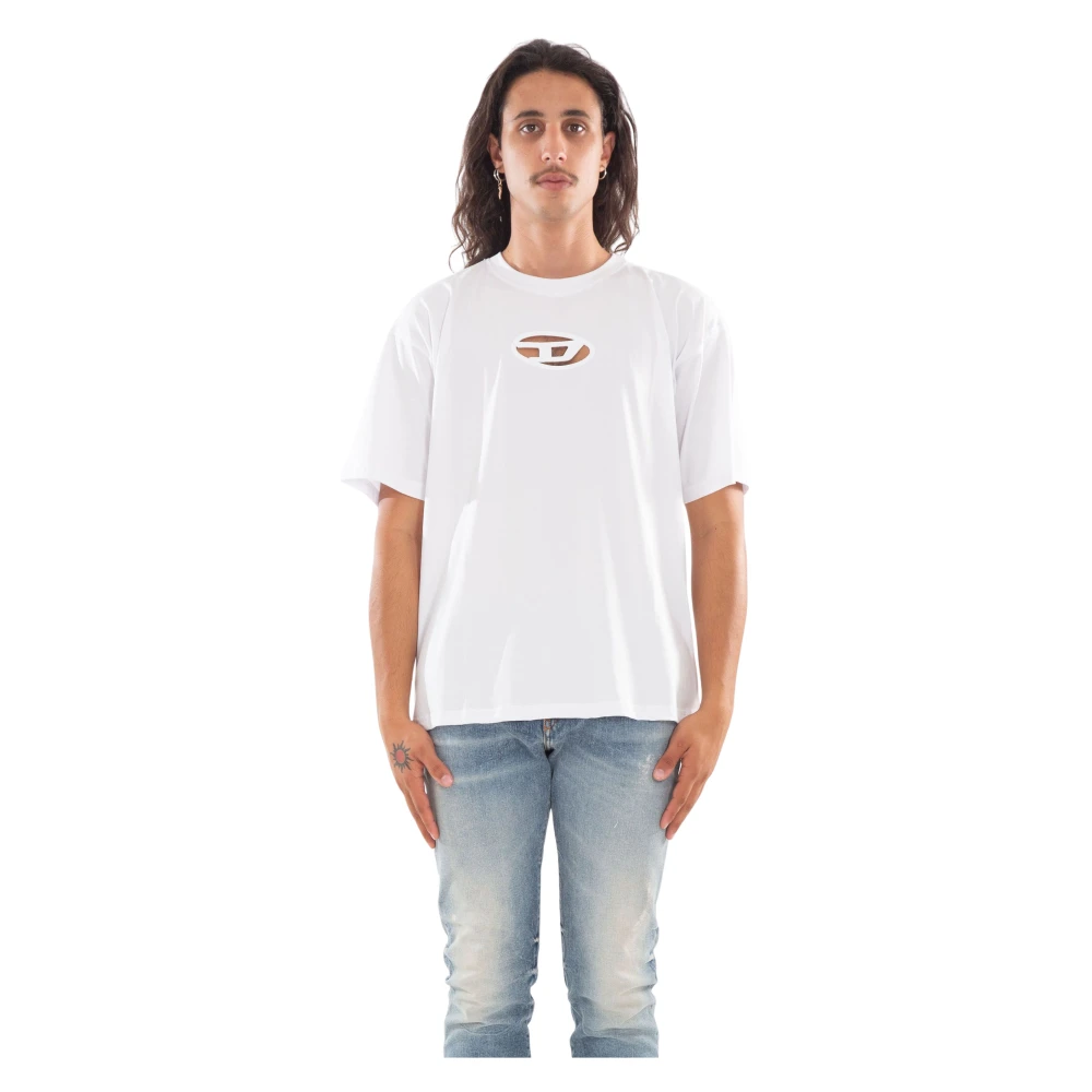 Diesel Oval D Tee Shirt White Heren