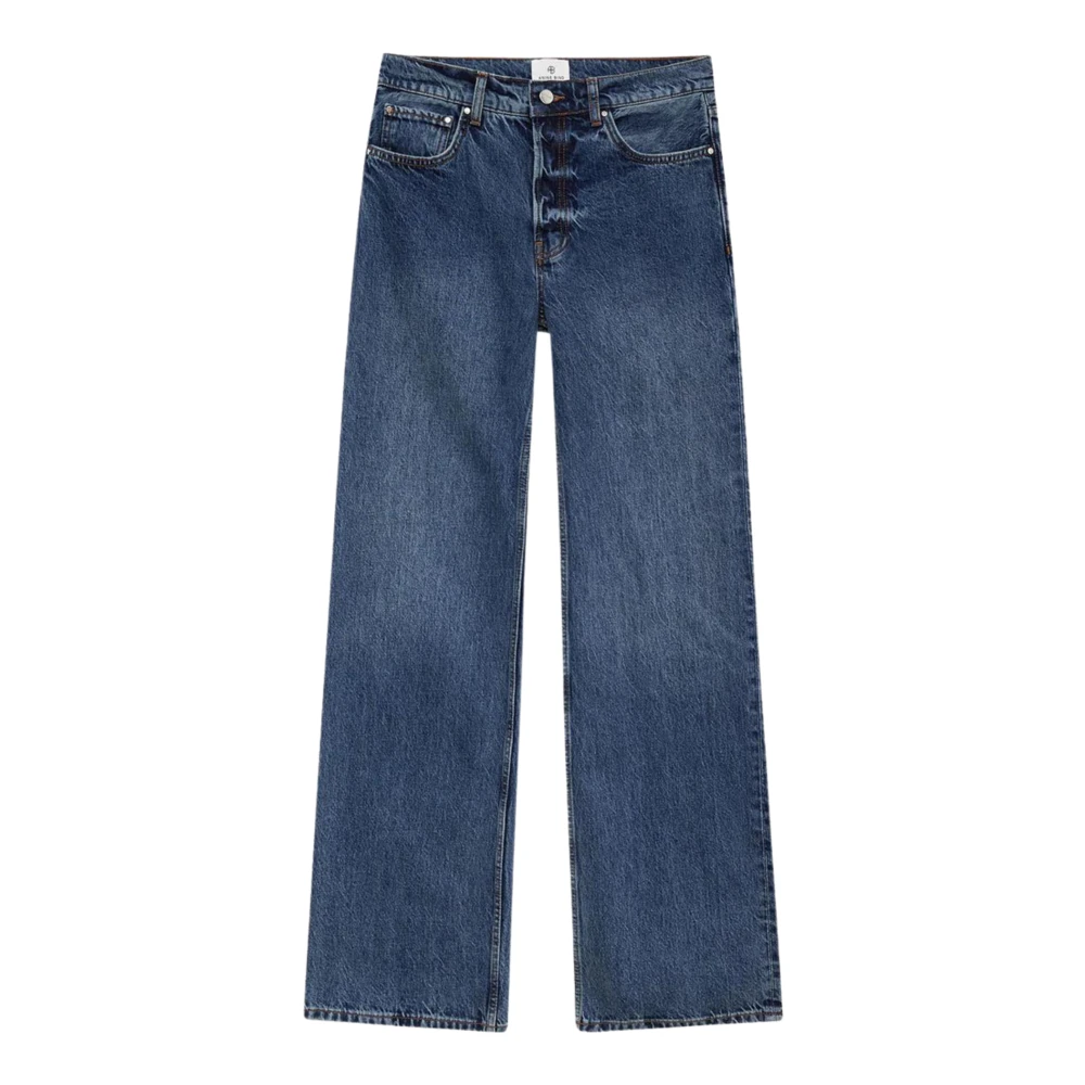 Anine Bing Vintage High-Waisted Wide Leg Jeans Blue Dames