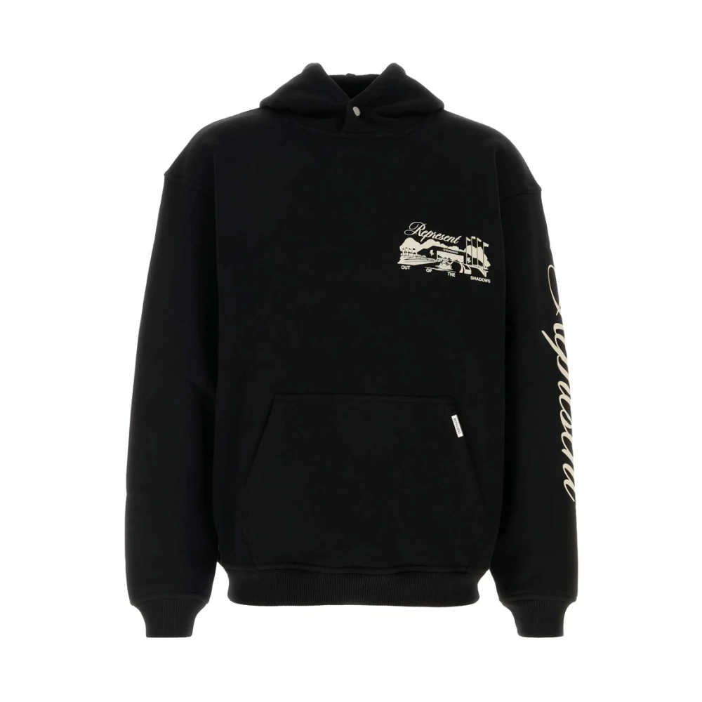 Represent Zwarte Hoodie met Grafische Print Black Heren
