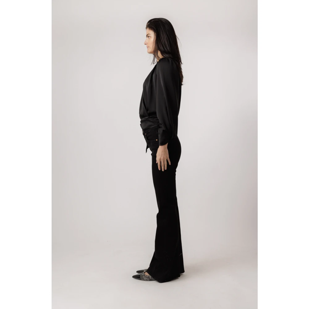 closed Donkergrijze Flared Jeans met 5-Pocket Stijl Black Dames