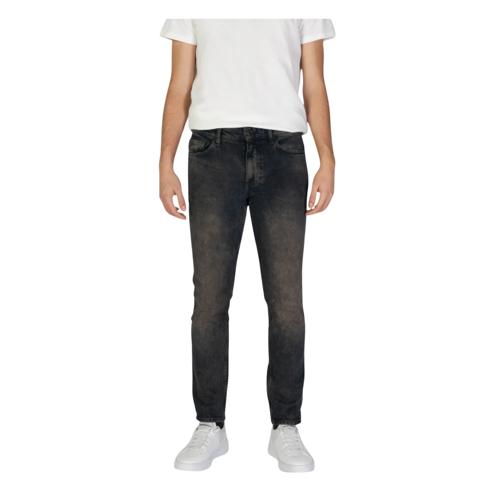 Hugo Boss Blauwe versleten effect gewone jeans Blue Heren