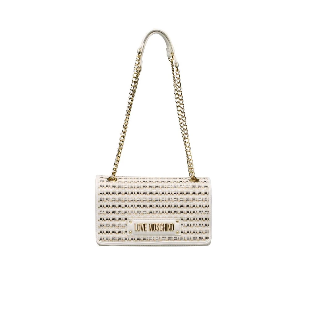 Love Moschino Stijlvolle Crossbody Tas met Gouden Details White Dames