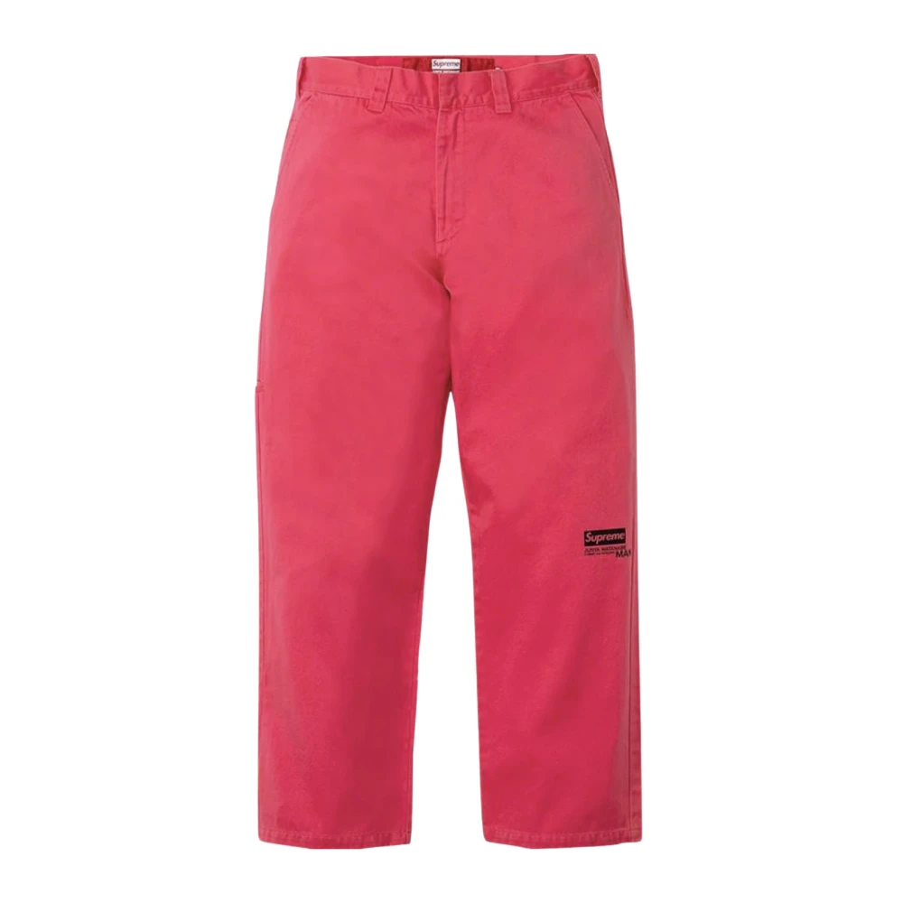 Comme des Garçons Limited Edition Bedrukte Werkbroek Felroze Pink Heren