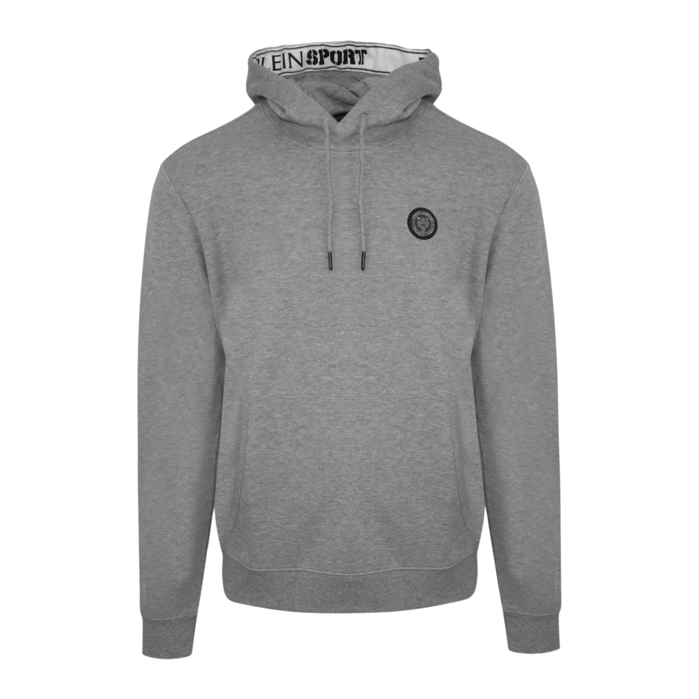 Plein Sport Logo Hoodie Katoen Polyester Mix Gray Heren