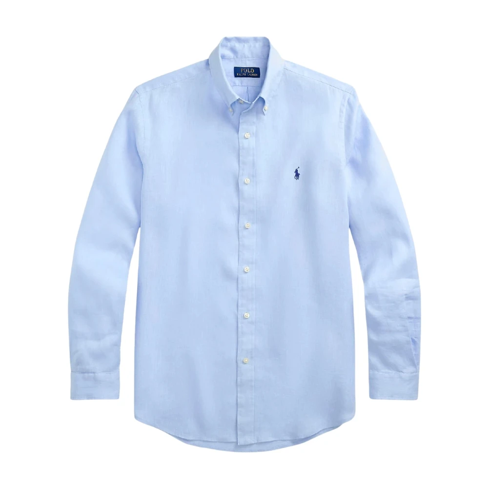 Ralph Lauren Men's Blue Casual Shirts, Xl, Linen Shirt With Logo
