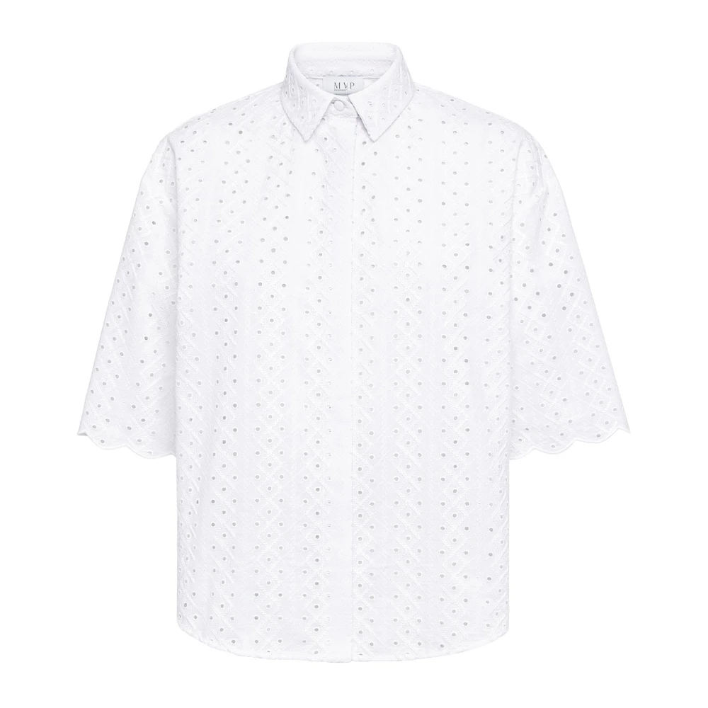 MVP wardrobe Witte Kantoverhemd Klassieke Kraag White Dames