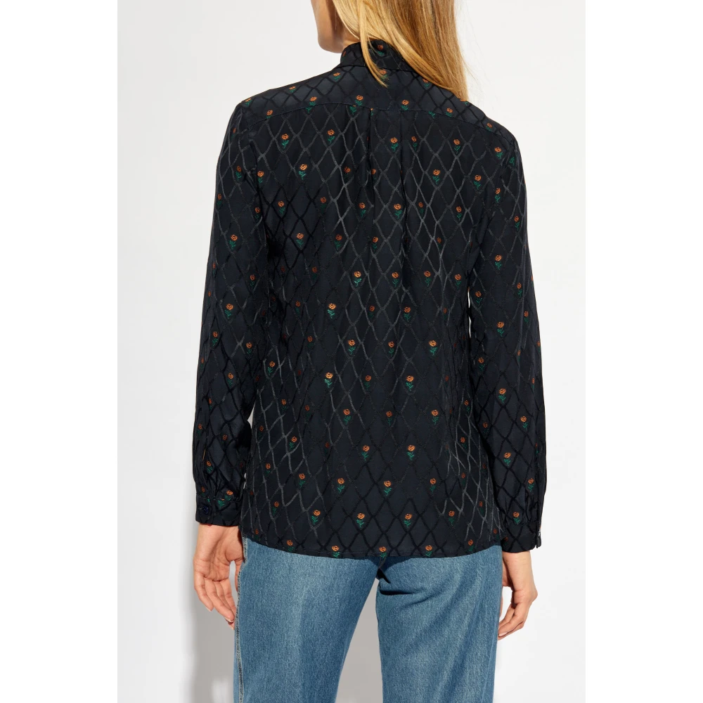 ETRO Bloemenprint overhemd Blue Dames