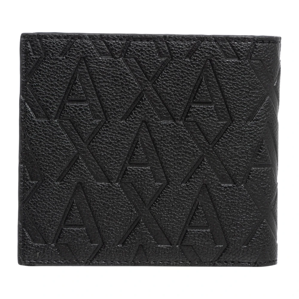 Armani Exchange Portemonnee met logopatroon en kaartsleuven Black Heren