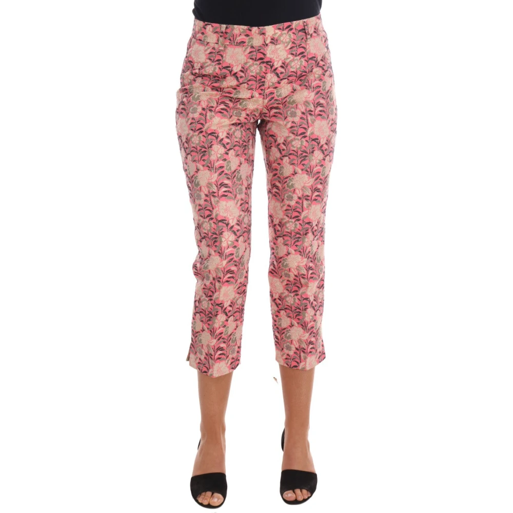 Dolce & Gabbana Women's Pink Floral Brocade Capri Trousers 2XS
