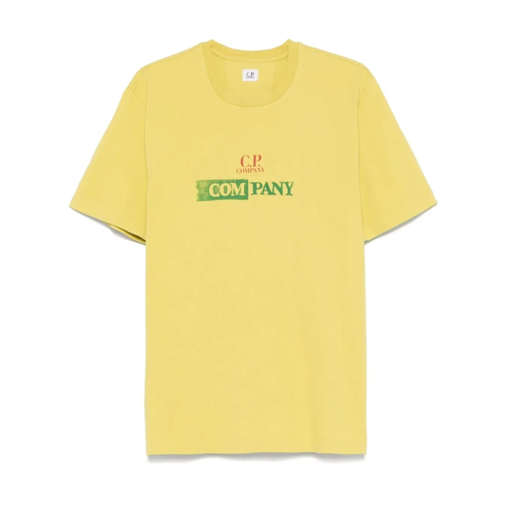 C.P. Company Groene korte mouw T-shirts Yellow Heren