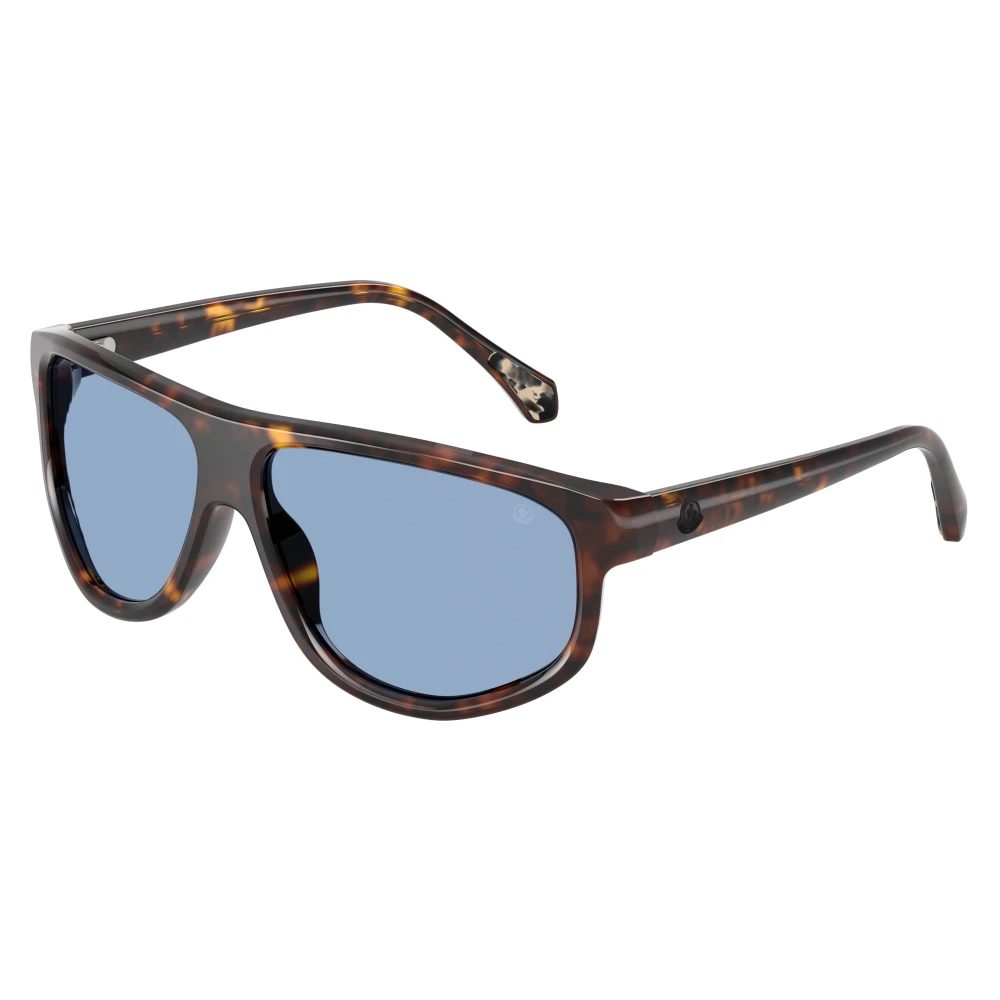 Moncler Unisex Sunglass ICEBORNE - Frame color: Shiny Havana, Lens color: Solid Blue - Image 3