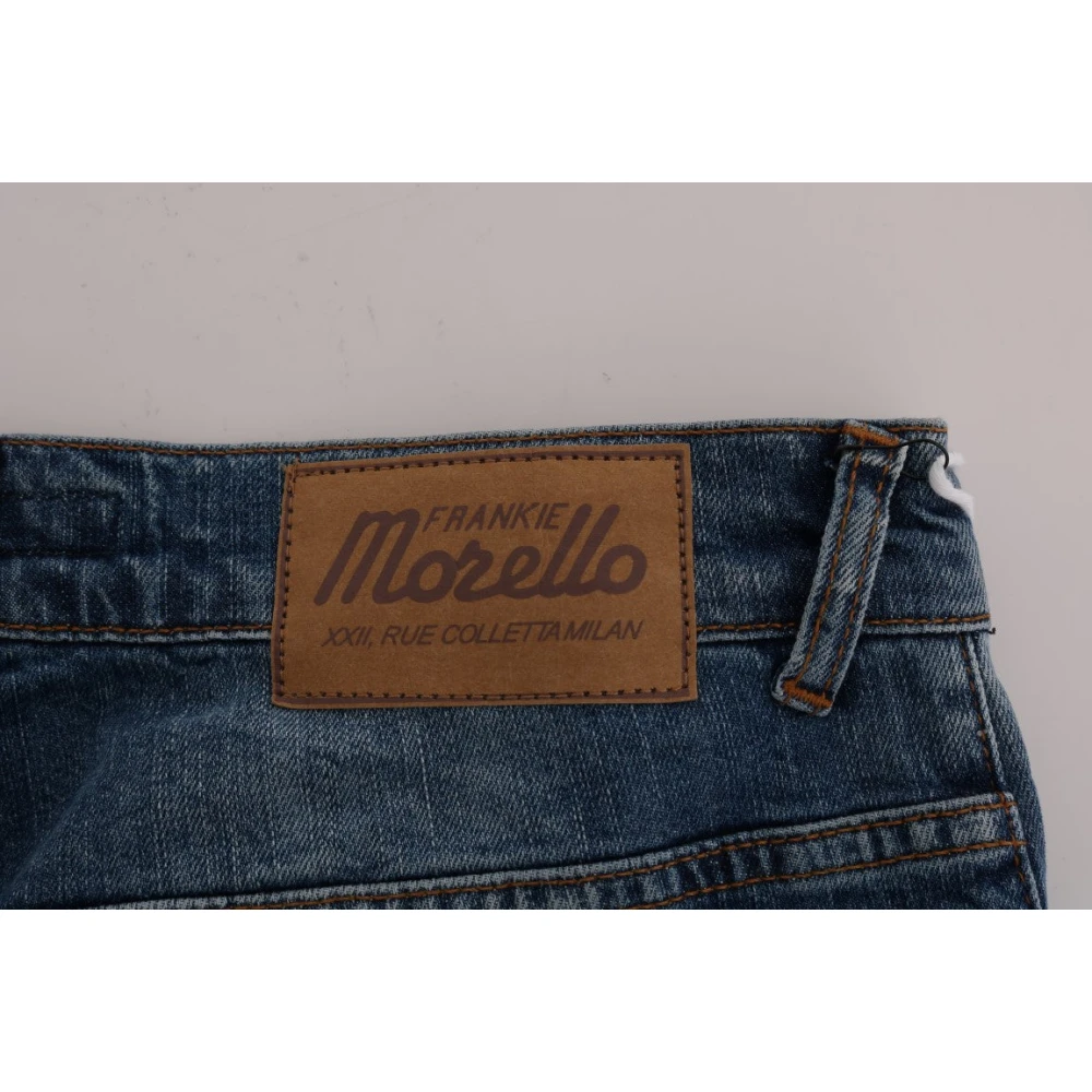 Frankie Morello Italiaanse Denim Slim Fit Blauwe Jeans Blue Heren