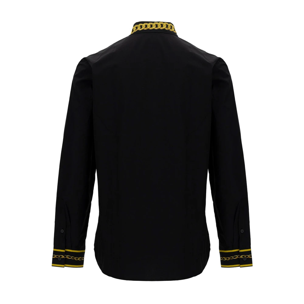 Versace Jeans Couture Zwarte Shirts met Kettingprint Black Heren