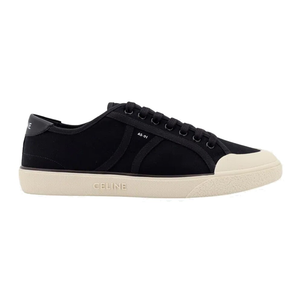 Black Canvas Sneakers with Leather Detail CELINE Women s Fashion Miinto