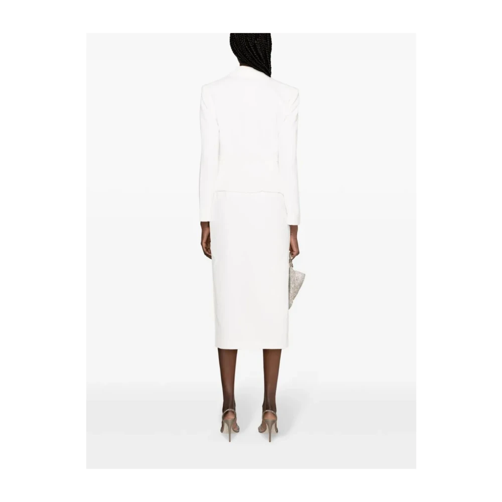 Self Portrait Elegante Witte Kant Midi Jurk White Dames