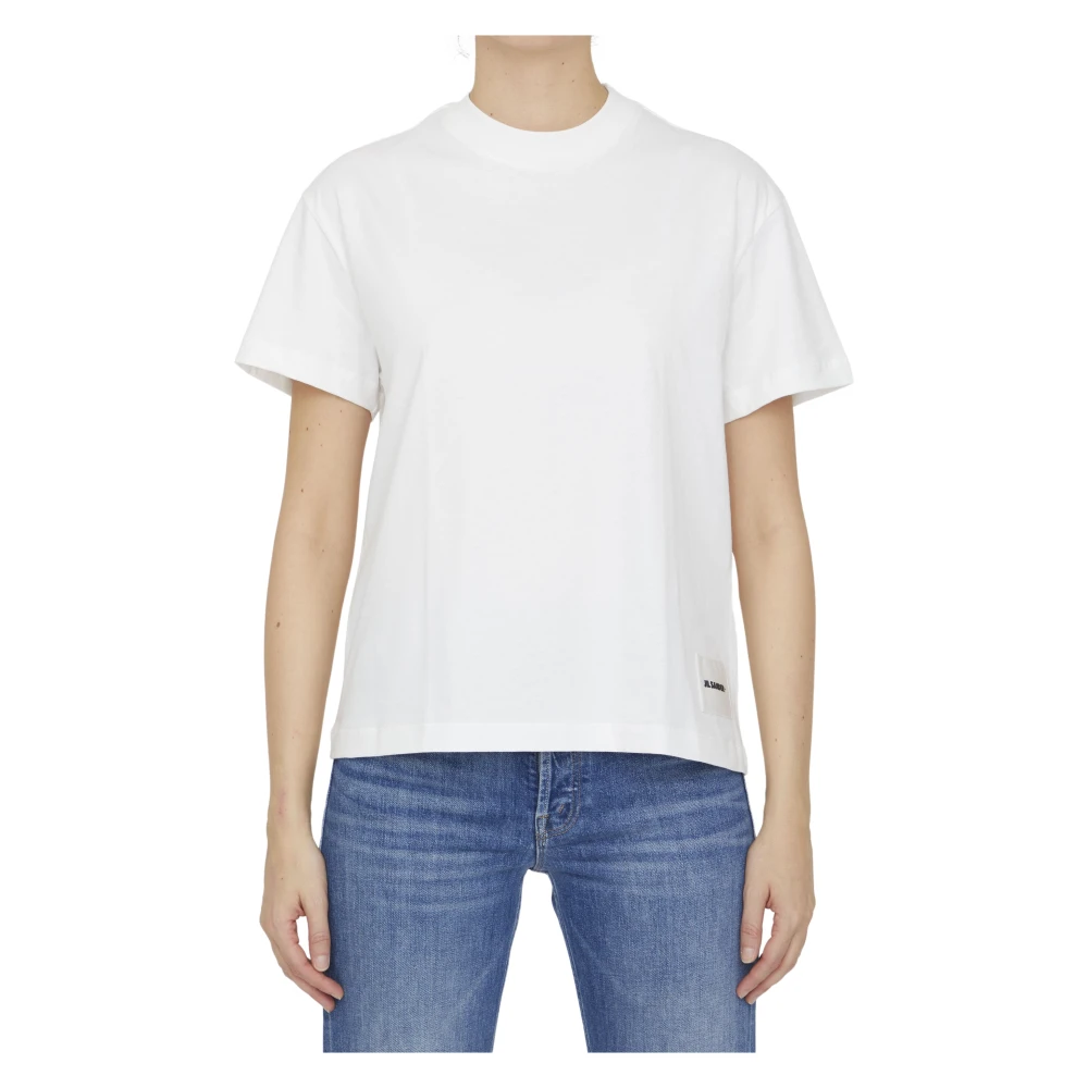 Jil Sander Crèmekleurig Crewneck T-shirt voor Dames White Dames