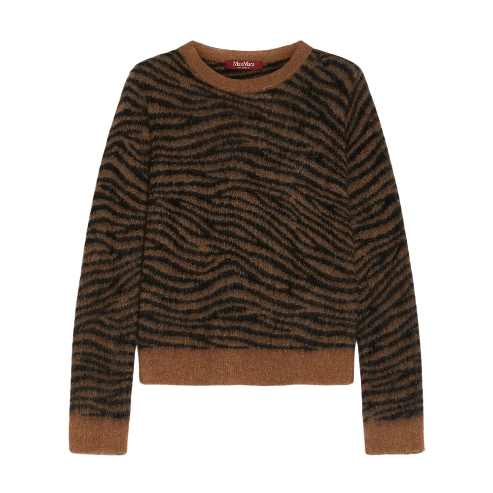 Max Mara Studio Aansluitende Mohair Blend Trui Multicolor Dames