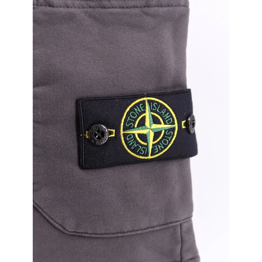 Stone Island Grijze Katoenen Shorts met Trekkoord Taille Gray Heren