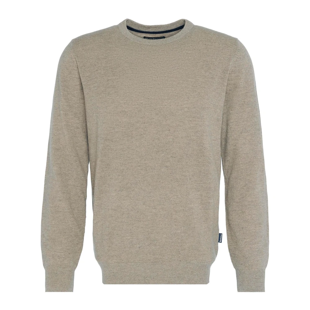 Barbour Tartan Elleboog Patch Crewneck Sweaters Beige Heren
