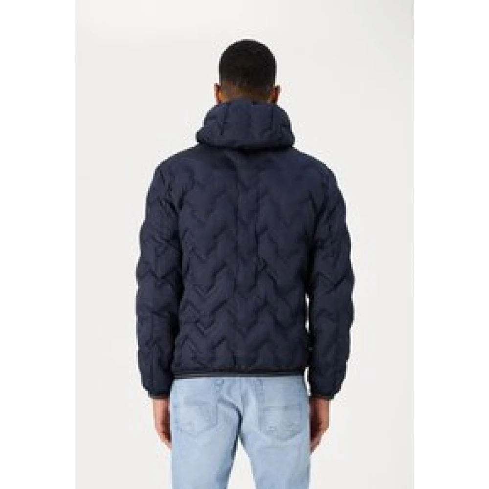Blauer Heren Hooded Puffer Jas Blue Heren
