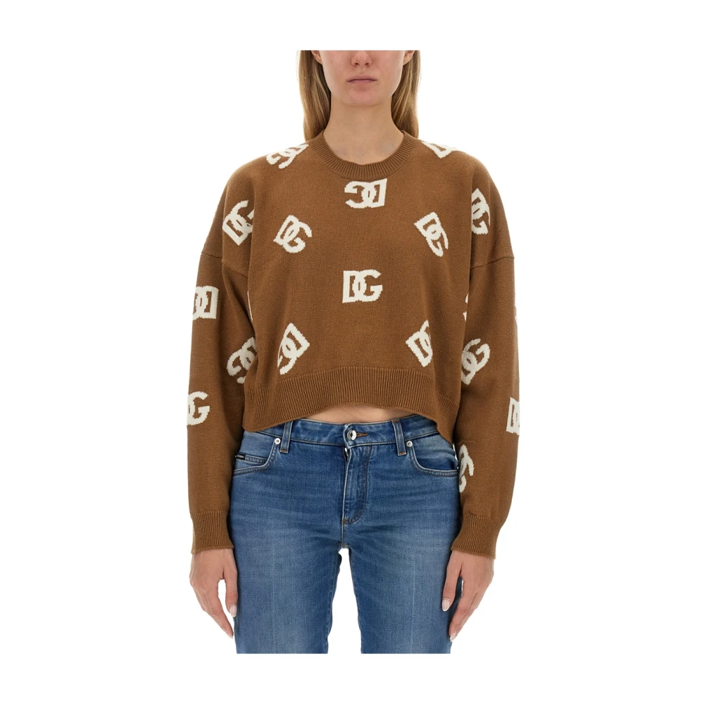Dolce & Gabbana Luxe Logo Gebreide kleding Beige Dames