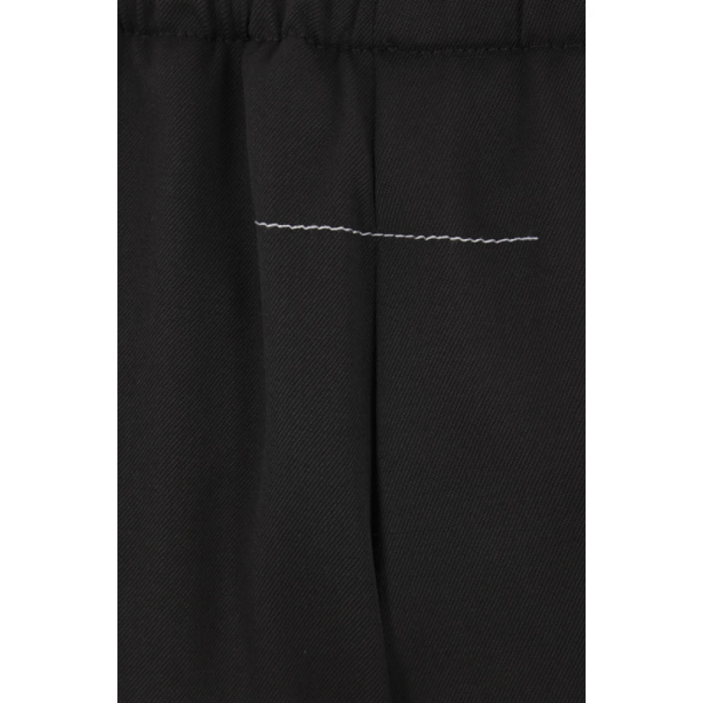 MM6 Maison Margiela Zwarte Rechte Pijp Wollen Broek Black Dames