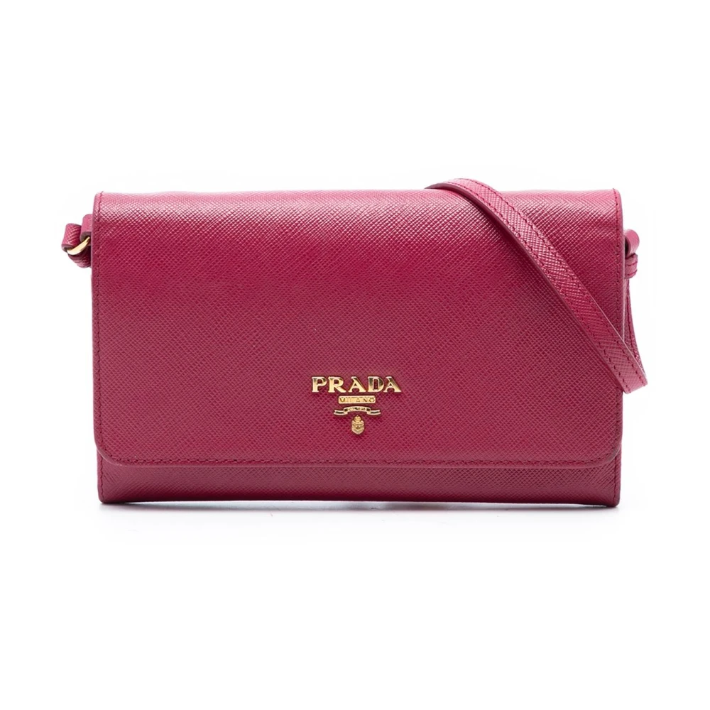 Prada Vintage Women's Pink Pre-Owned Convertible Wallet Bag