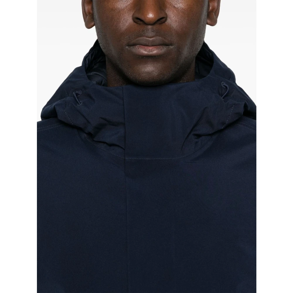 K-way Blauwe Hooded Jacken Jas Blue Heren