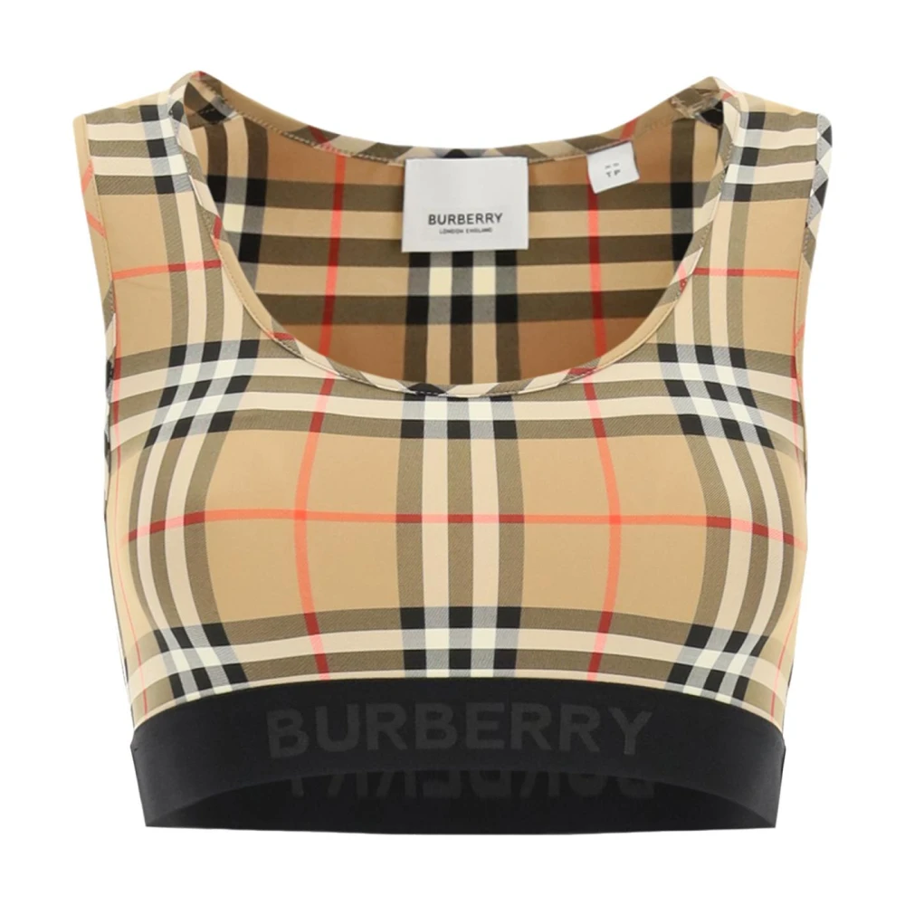 Burberry Check Sport Top met elastische zoom Multicolor Dames