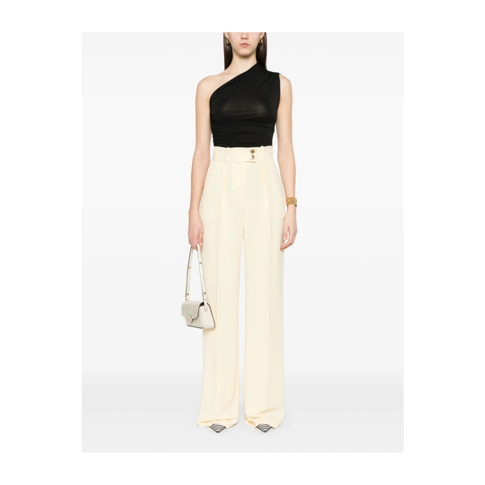 Elisabetta Franchi Zwarte Asymmetrische Mouwloze Top Black Dames