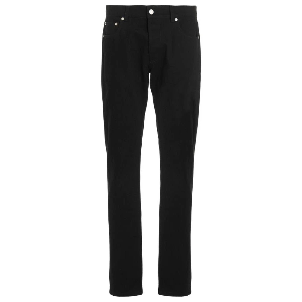 Alexander mcqueen Zwarte Slim Fit Jeans Logo Borduurwerk Black Heren