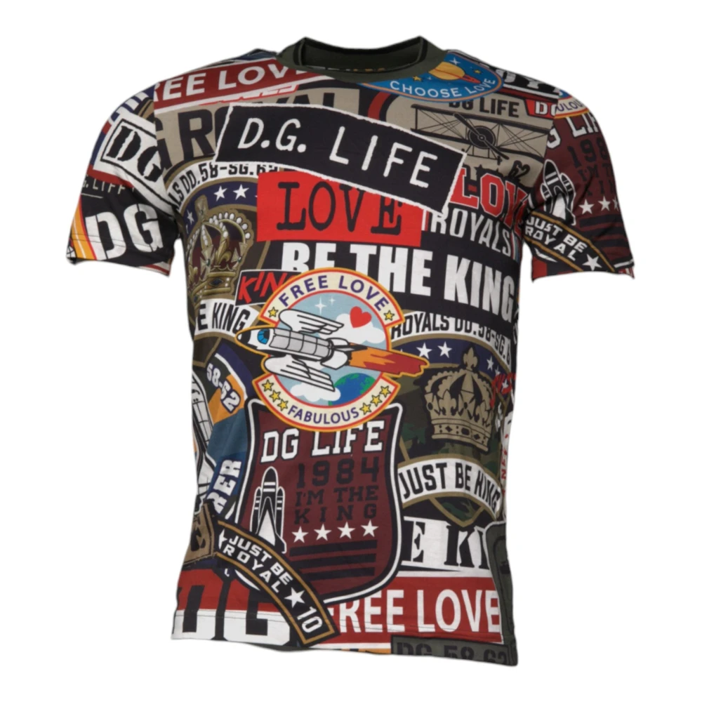Dolce & Gabbana Men's Graphic Print Crew Neck T-Shirt