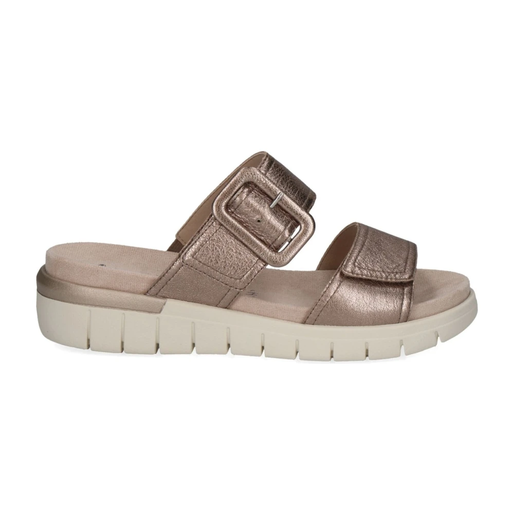 Caprice Women's Brown Sliders, 8 Uk, Metallic Open Slippers